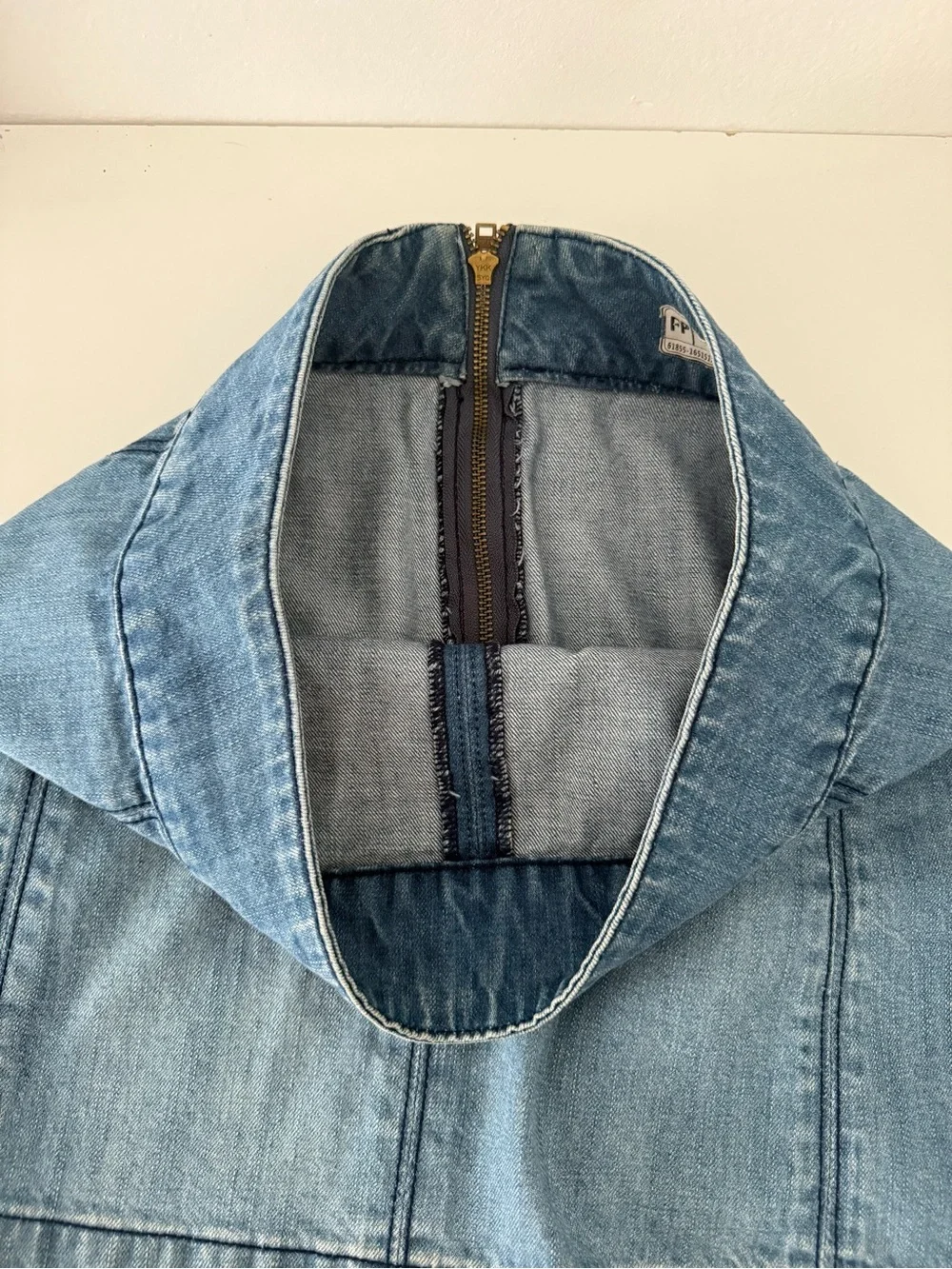Free People Light Blue Denim Mini Skirt
